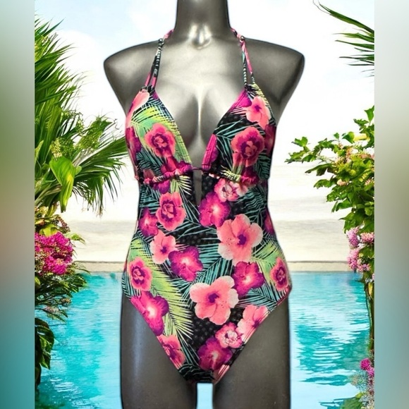 🆕OP One Piece Swimsuit Tropical Floral Design - Picture 3 of 16